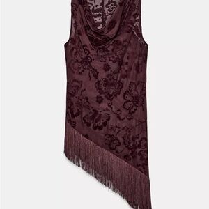 Zara Burgundy Asymmetrical Skirt